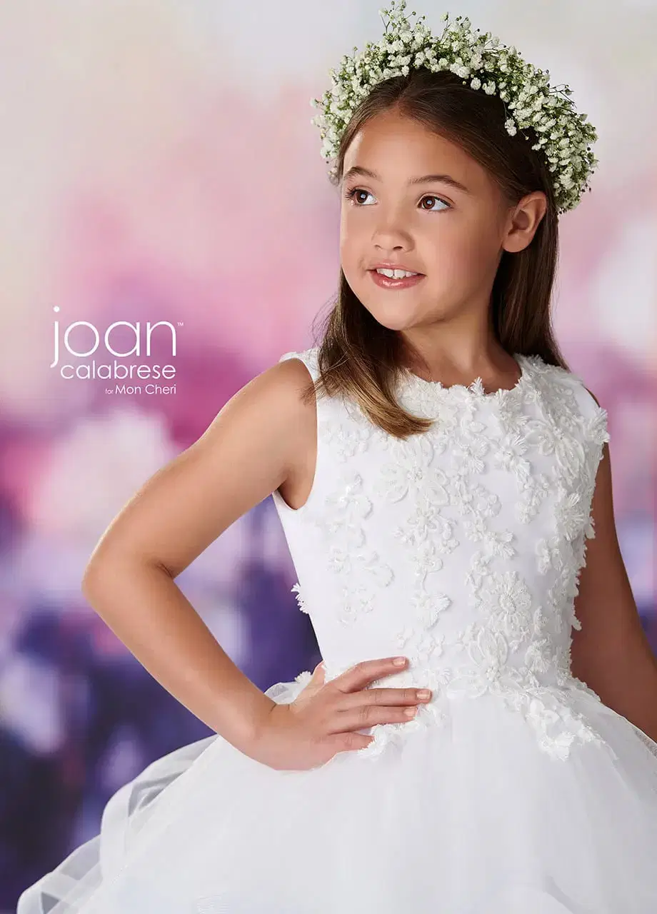 Girl's elegant white gown