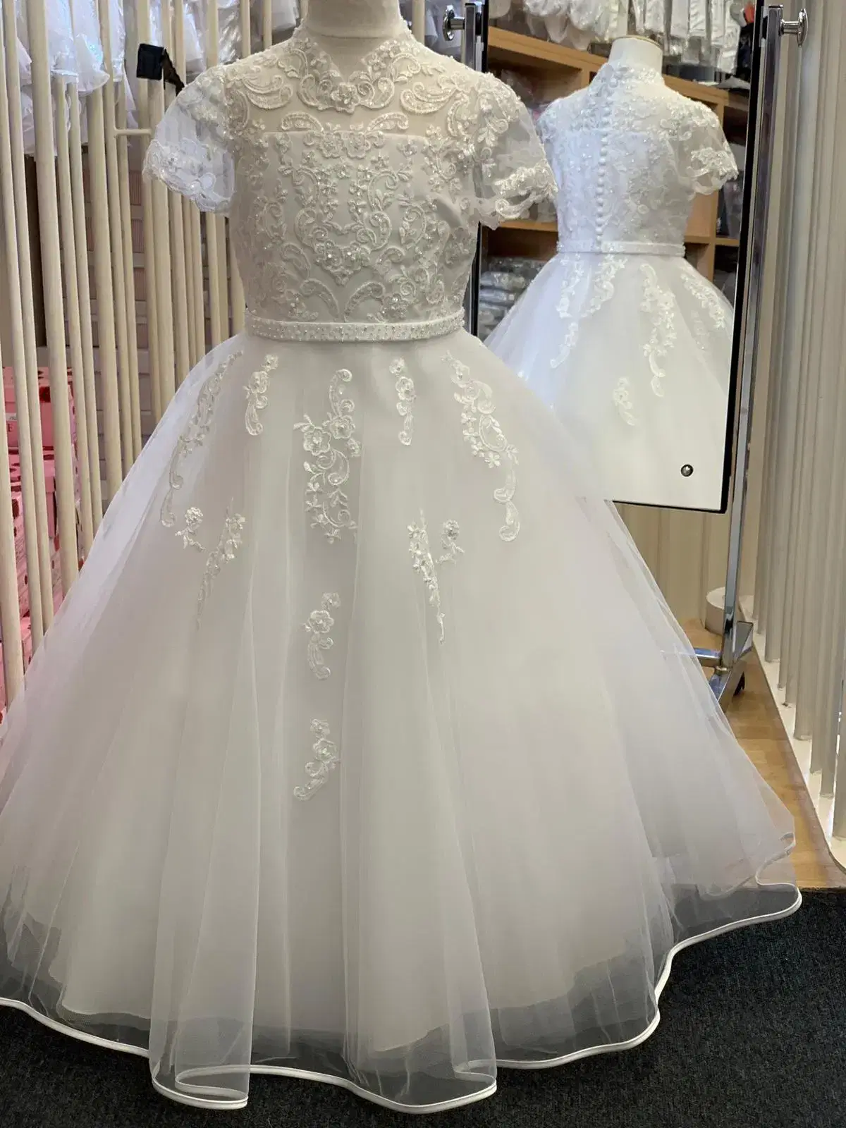 Ornate White beaded gown