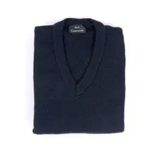 684V V-Neck Plain Pullover Jumpers Black