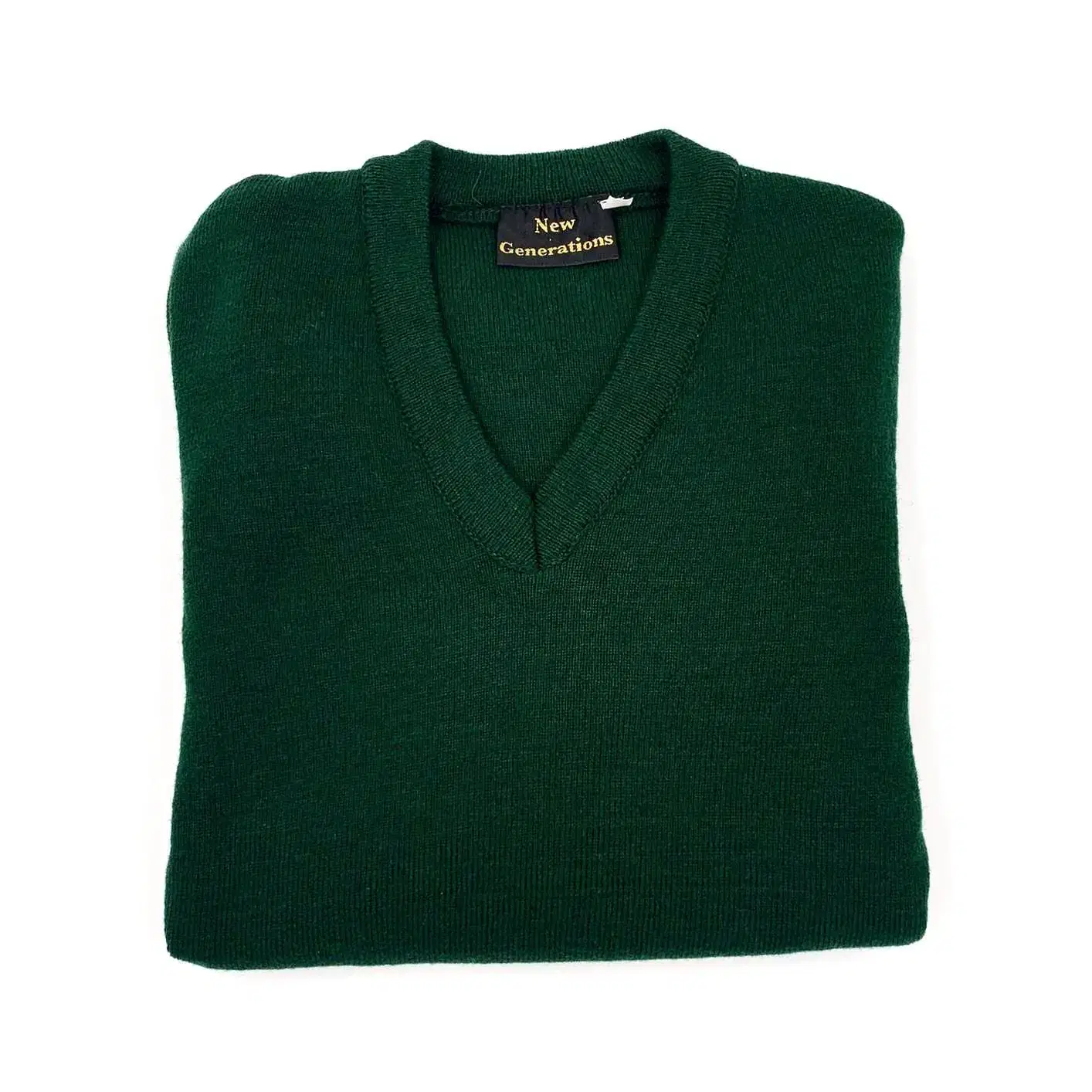 684V V-Neck Plain Pullover Jumpers Bottle