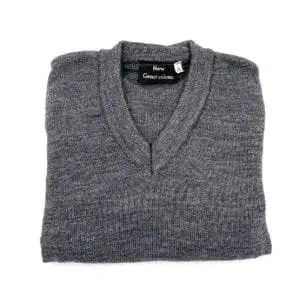 684V V-Neck Plain Pullover Jumpers Grey