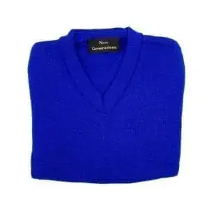 684V V-Neck Plain Pullover Jumpers Royal Blue