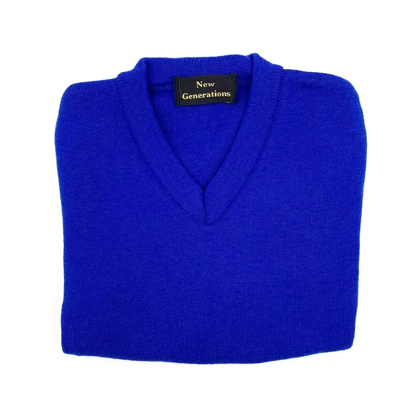 684V V-Neck Plain Pullover Jumpers Royal Blue