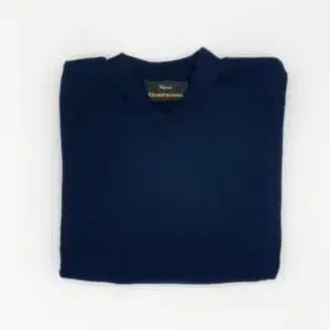 684V V-Neck Plain Pullover Jumpers Navy