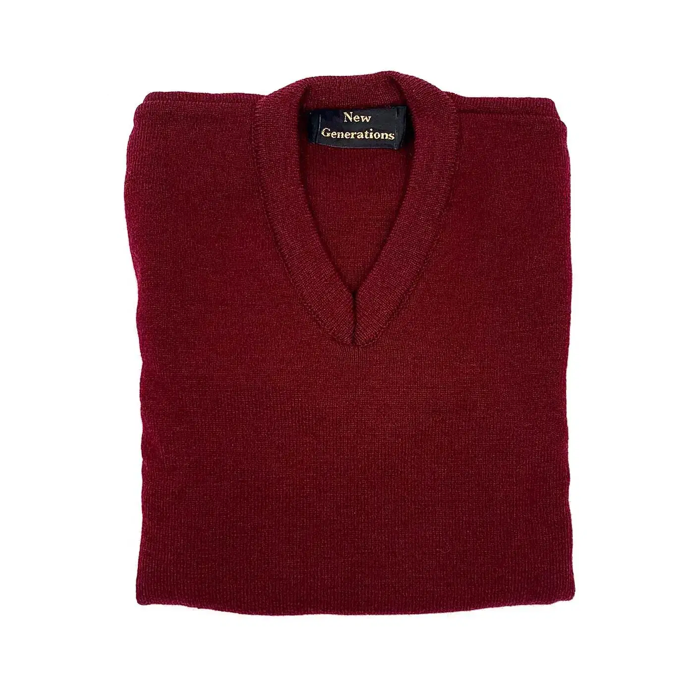 684V V-Neck Plain Pullover Jumpers Wine