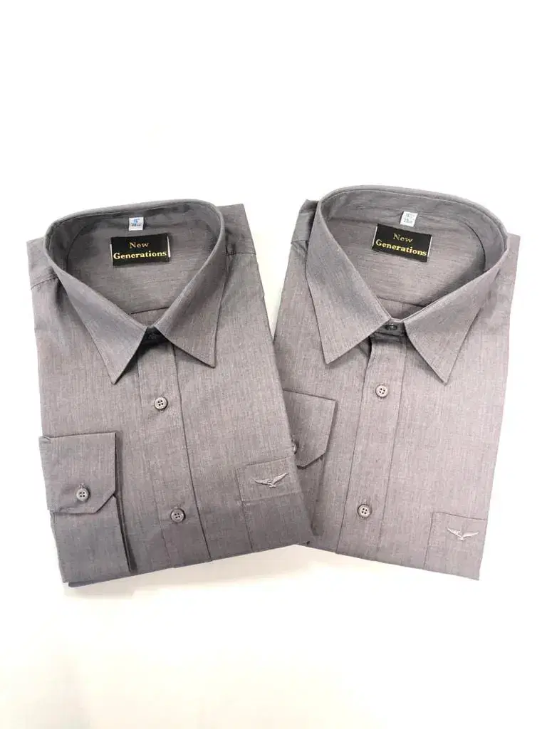 Twin Pack Long Sleeve Shirt Grey