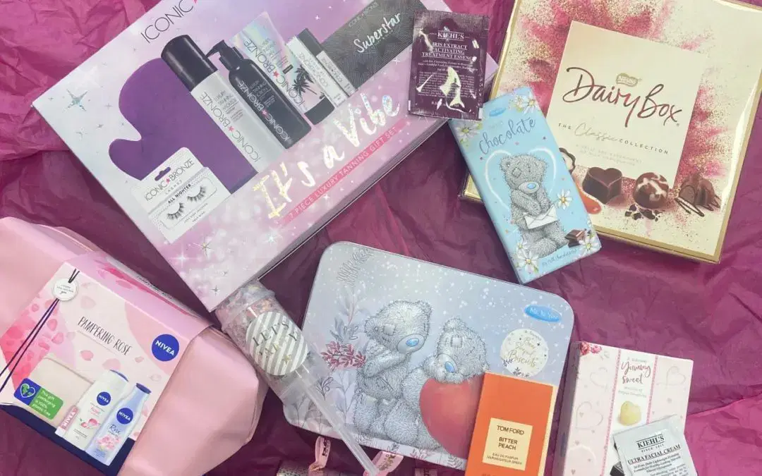 New Generations Dublin survey competition prize including beauty gift sets, chocolates and skincare products