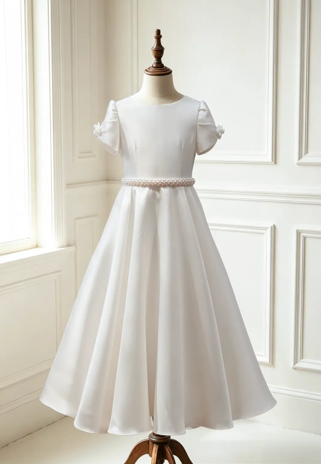 Girl in tiered white gown