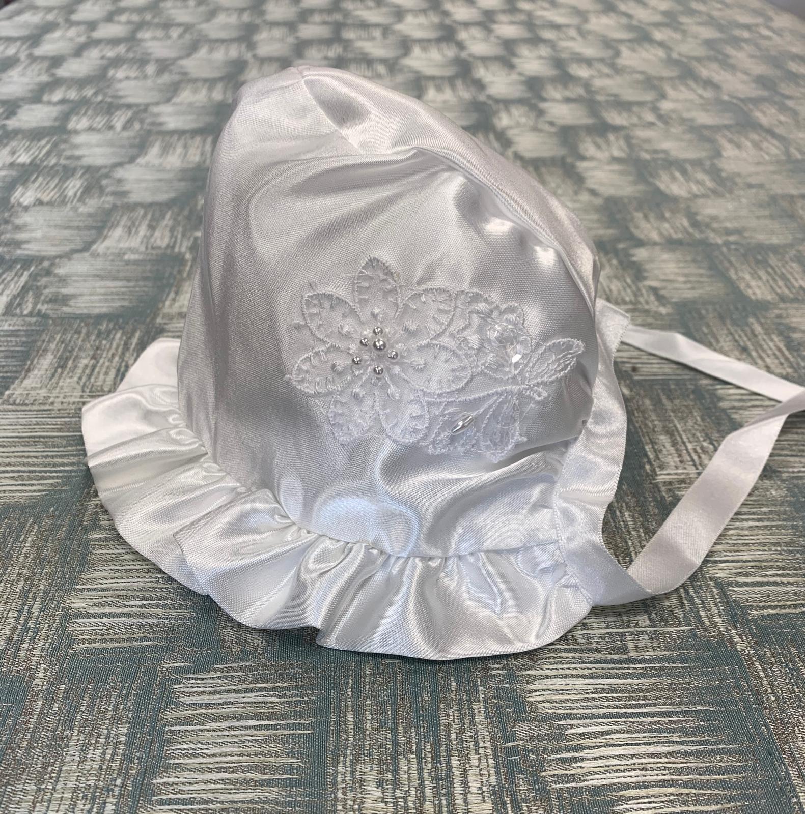 GIRLS WHITE CHRISTENING BONNET