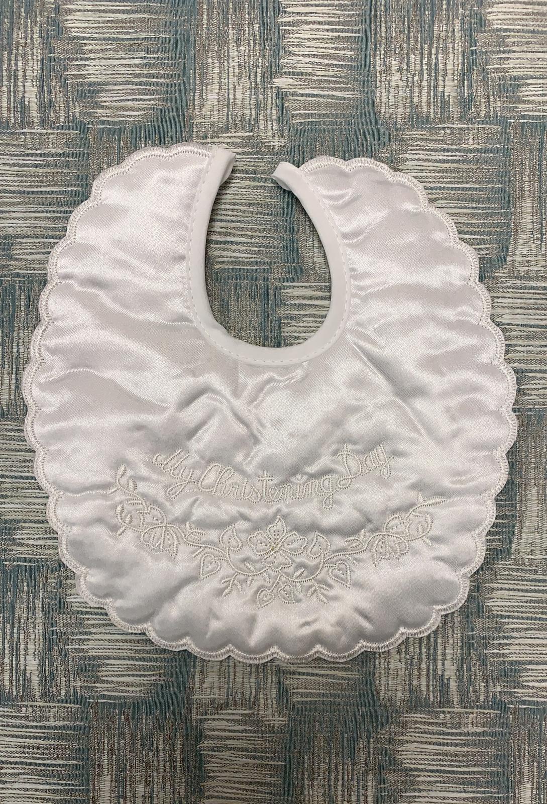 IVORY CHRISTENING BIB