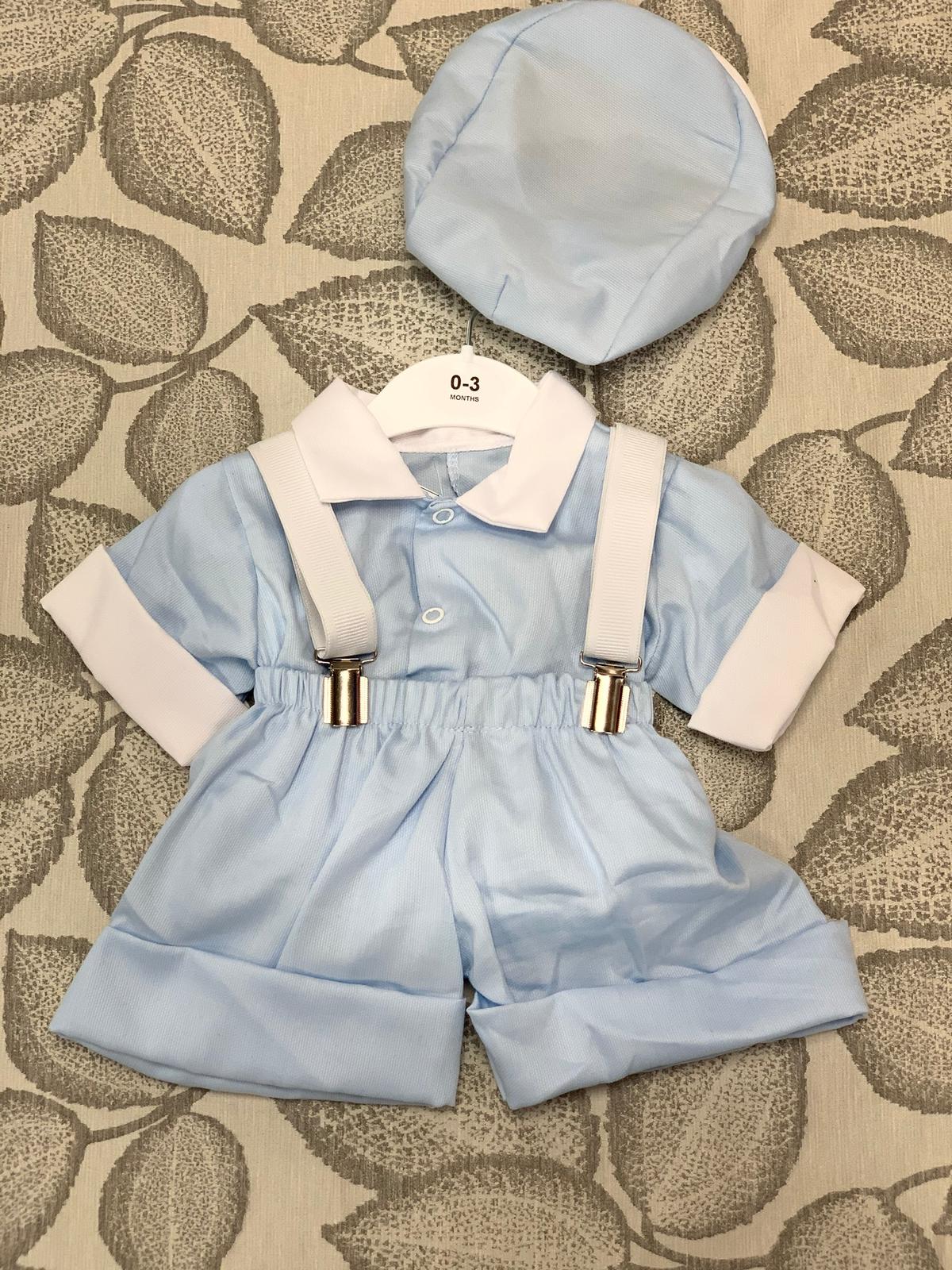 LIGHT BLUE BRACE SHORT SET