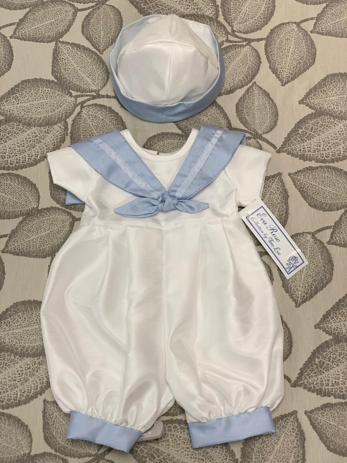 LIGHT BLUE SAILOR ROMPER 5046 EVA ROSE