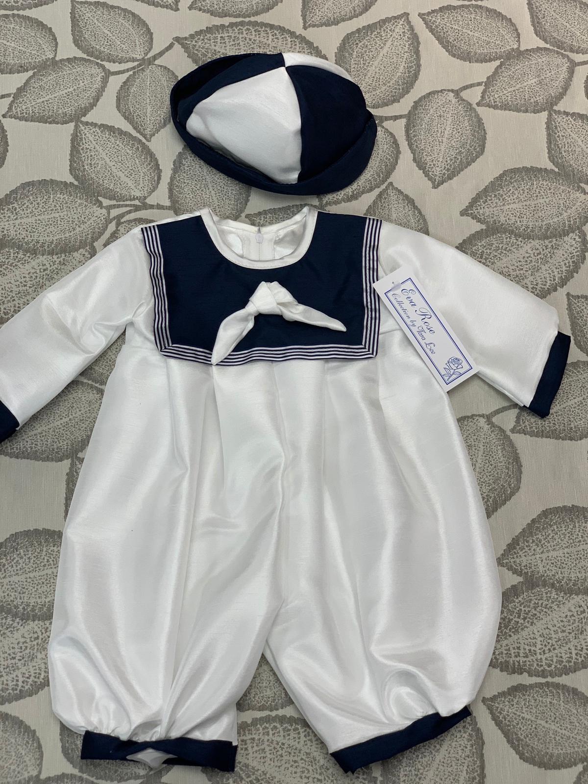 NAVY SAILOR ROMPER 1069 EVA ROSE