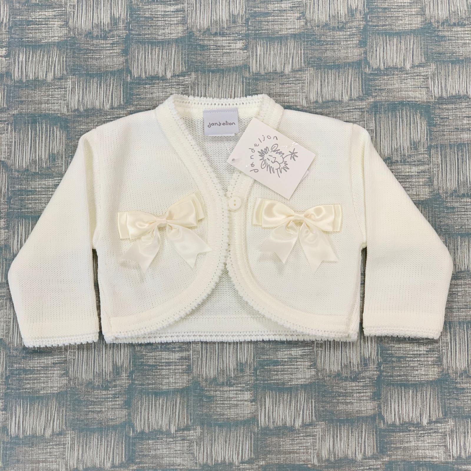 REDWOOD DANDELION IVORY BOW CARDI