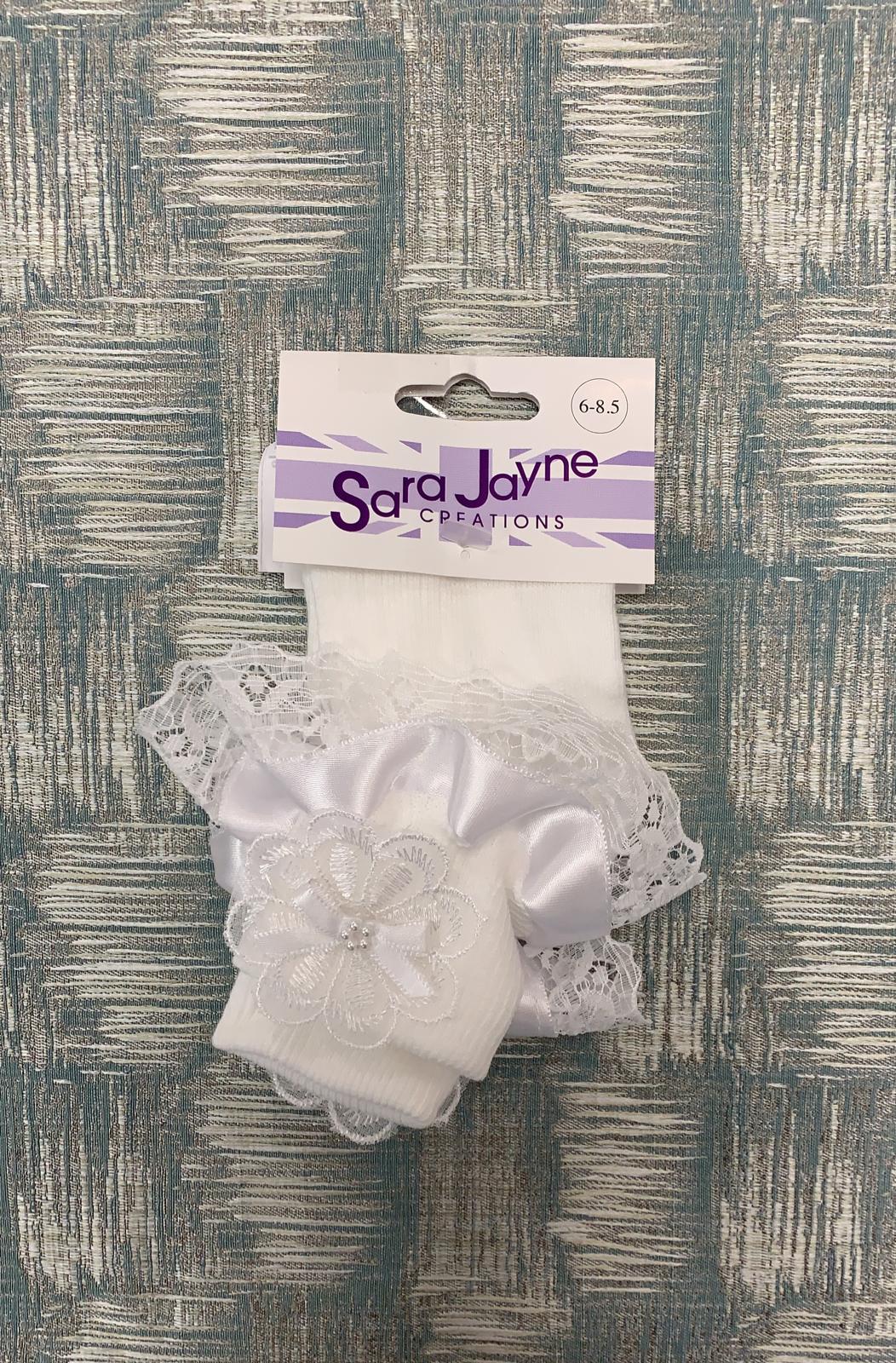 SARA JAYNE WHITE FRILLY SOCKS