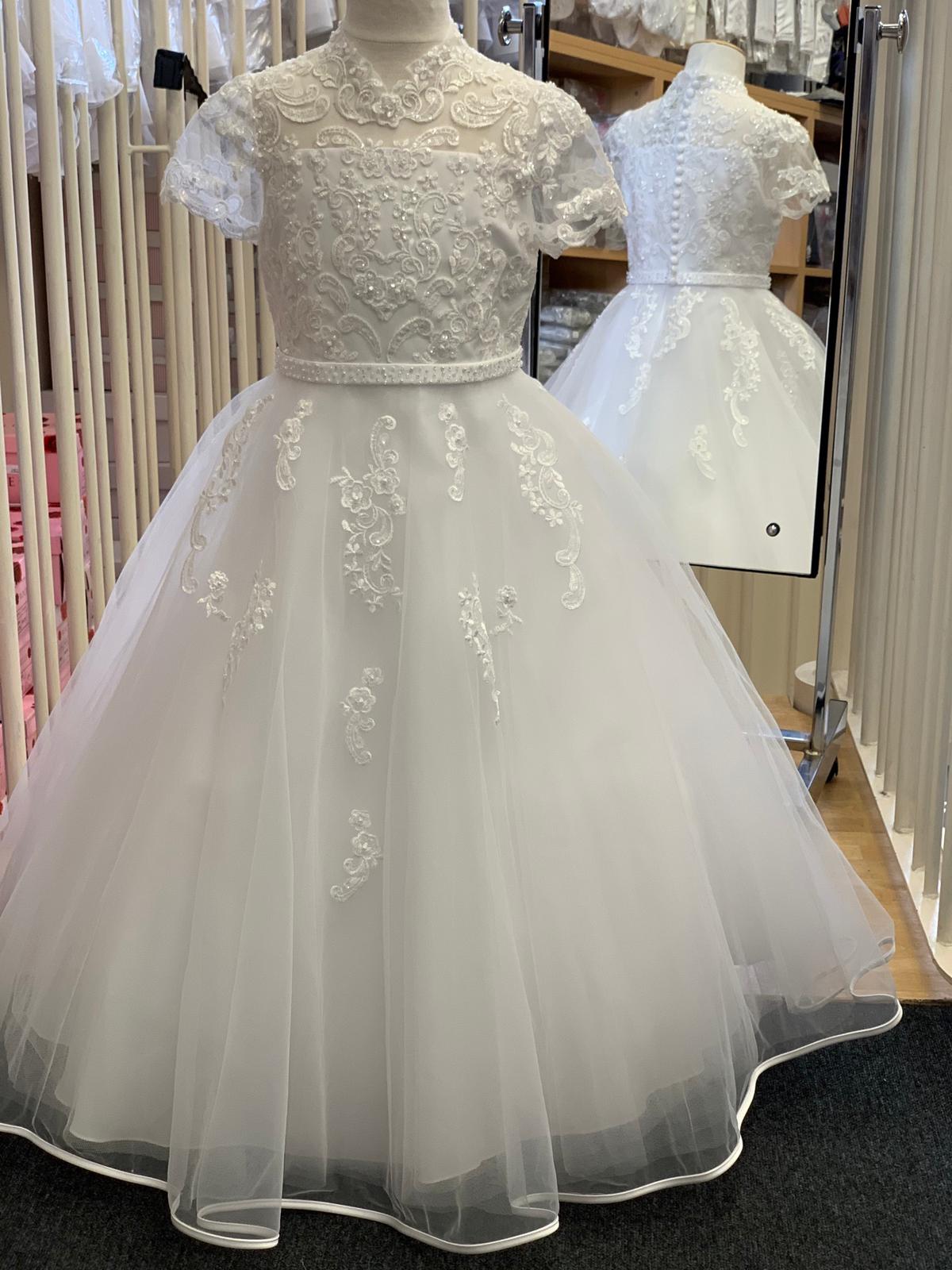 Ornate White beaded gown
