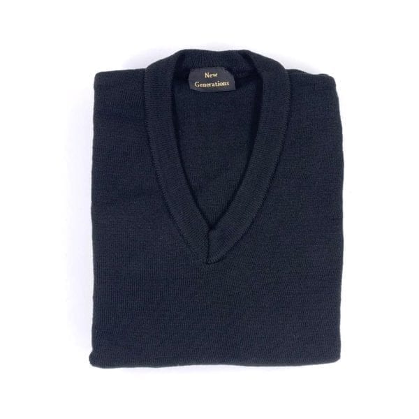 684V V-Neck Plain Pullover Jumpers Black