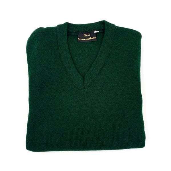 684V V-Neck Plain Pullover Jumpers Bottle