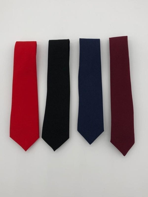 Plain School Tie Red (Long) - Image 2
