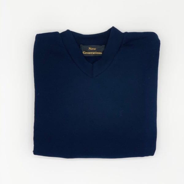 684V V-Neck Plain Pullover Jumpers Navy