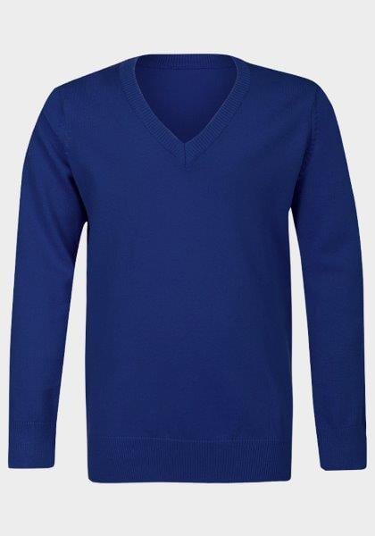 royal blue v neck jumper