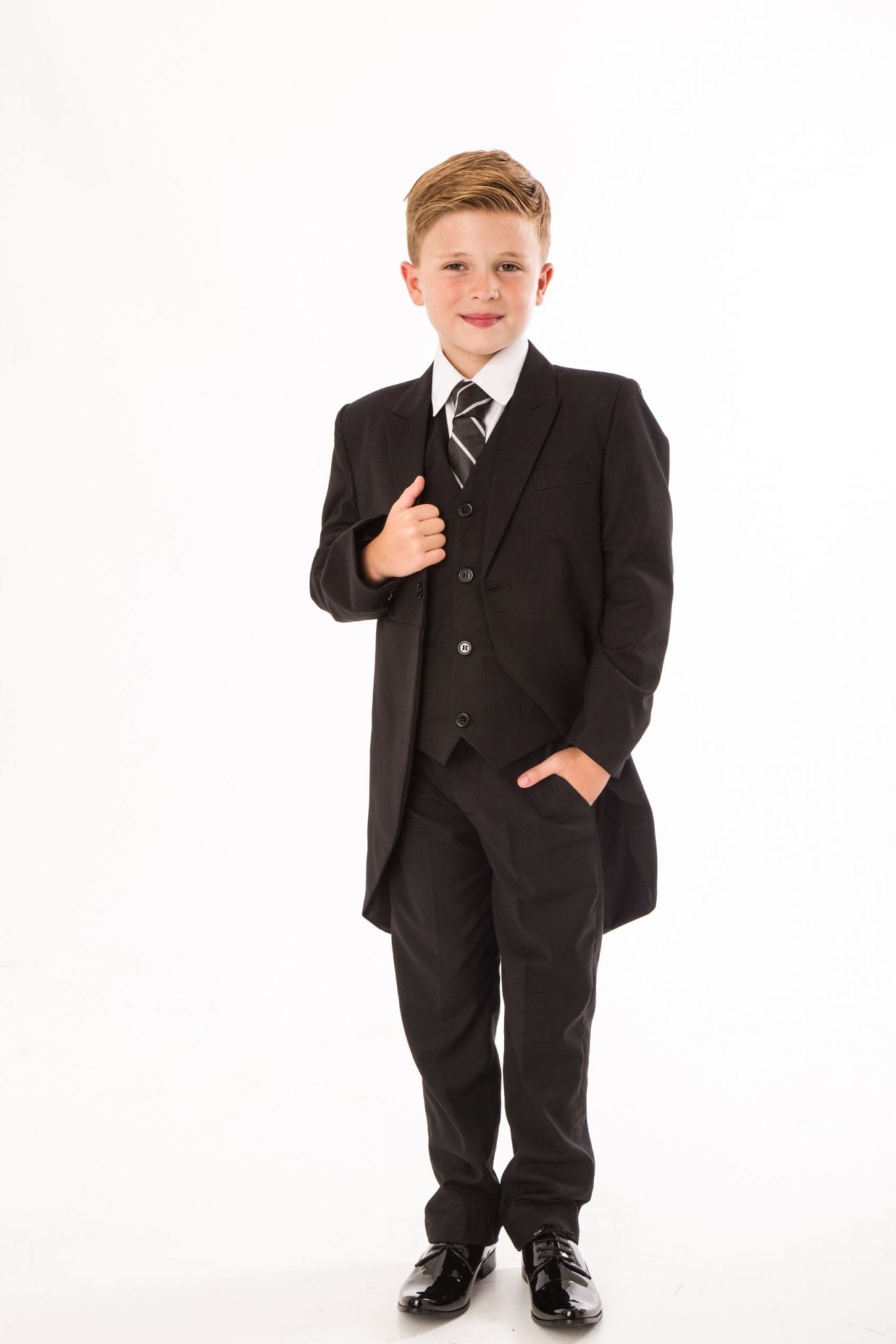 5 Piece Boys Black Tailcoat