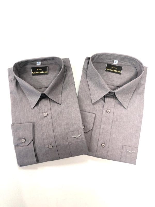 Twin Pack Long Sleeve Shirt Grey