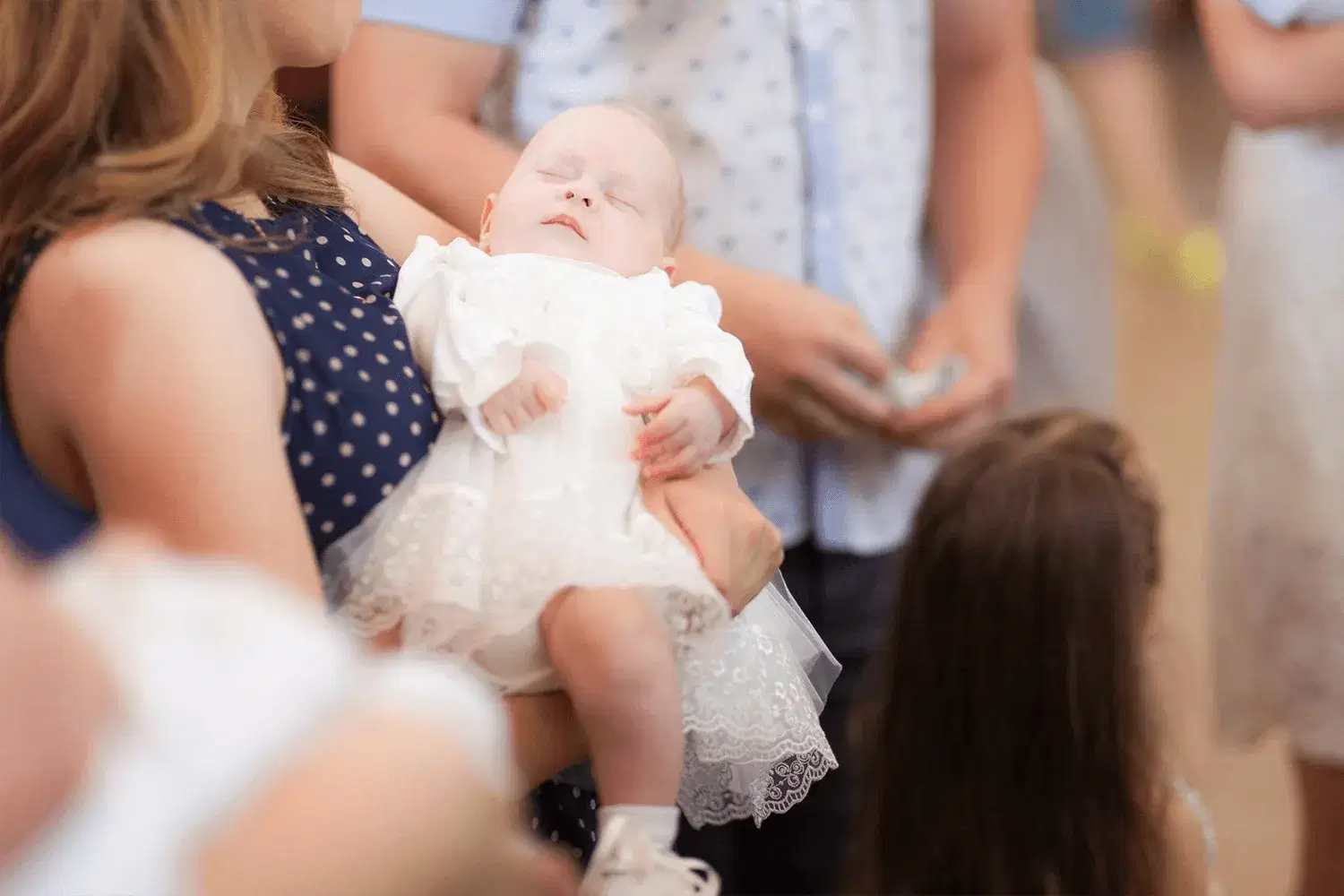 Baby in lace dress